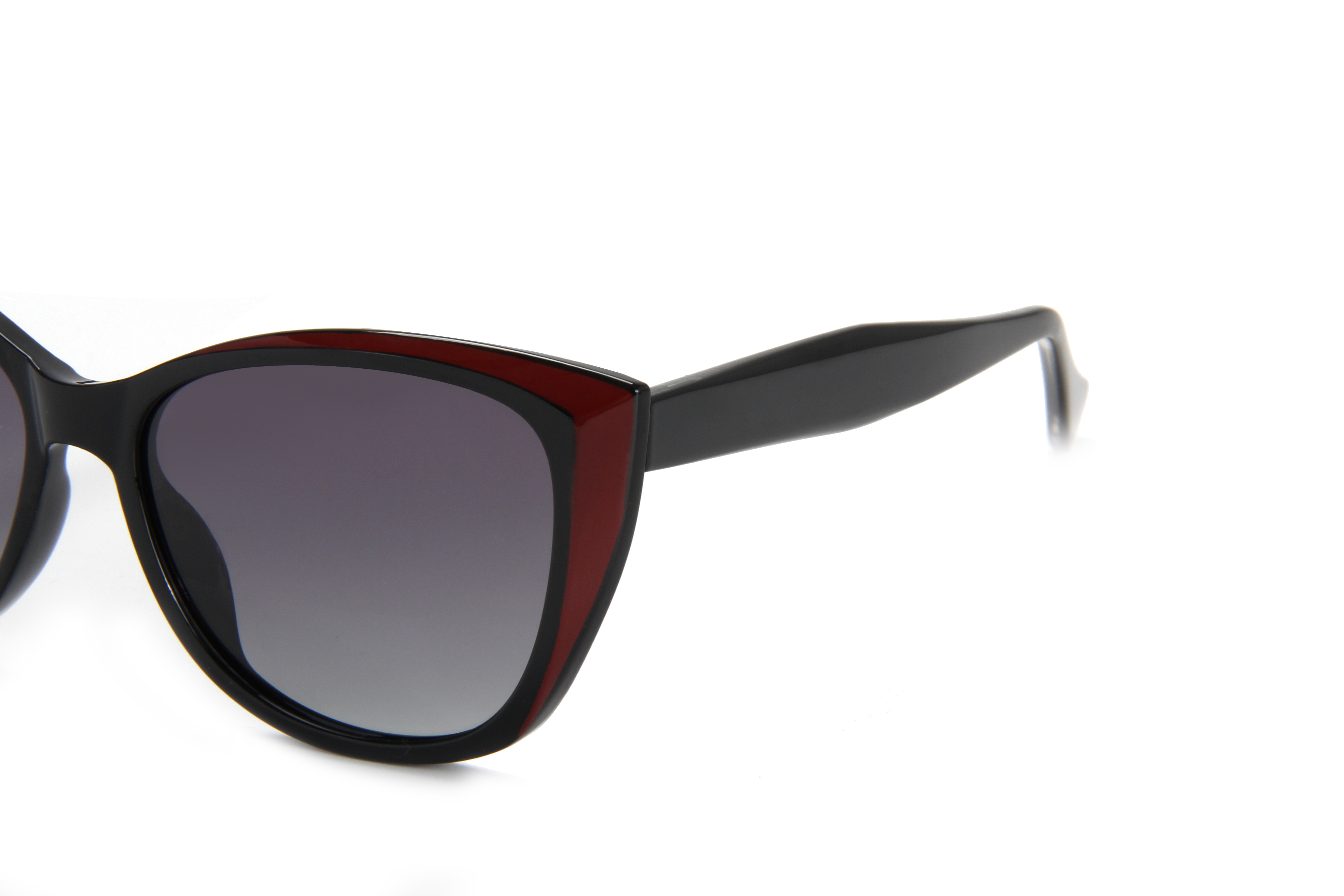 RIANOVA cat eye polarized sunglasses Patchwork Color Blocking Mirror Leg Pins 7015