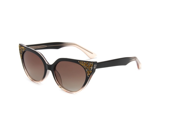 RIANOVA cat eye polarized sunglasses Tile Shimmering Mirror Leg Pin 7012