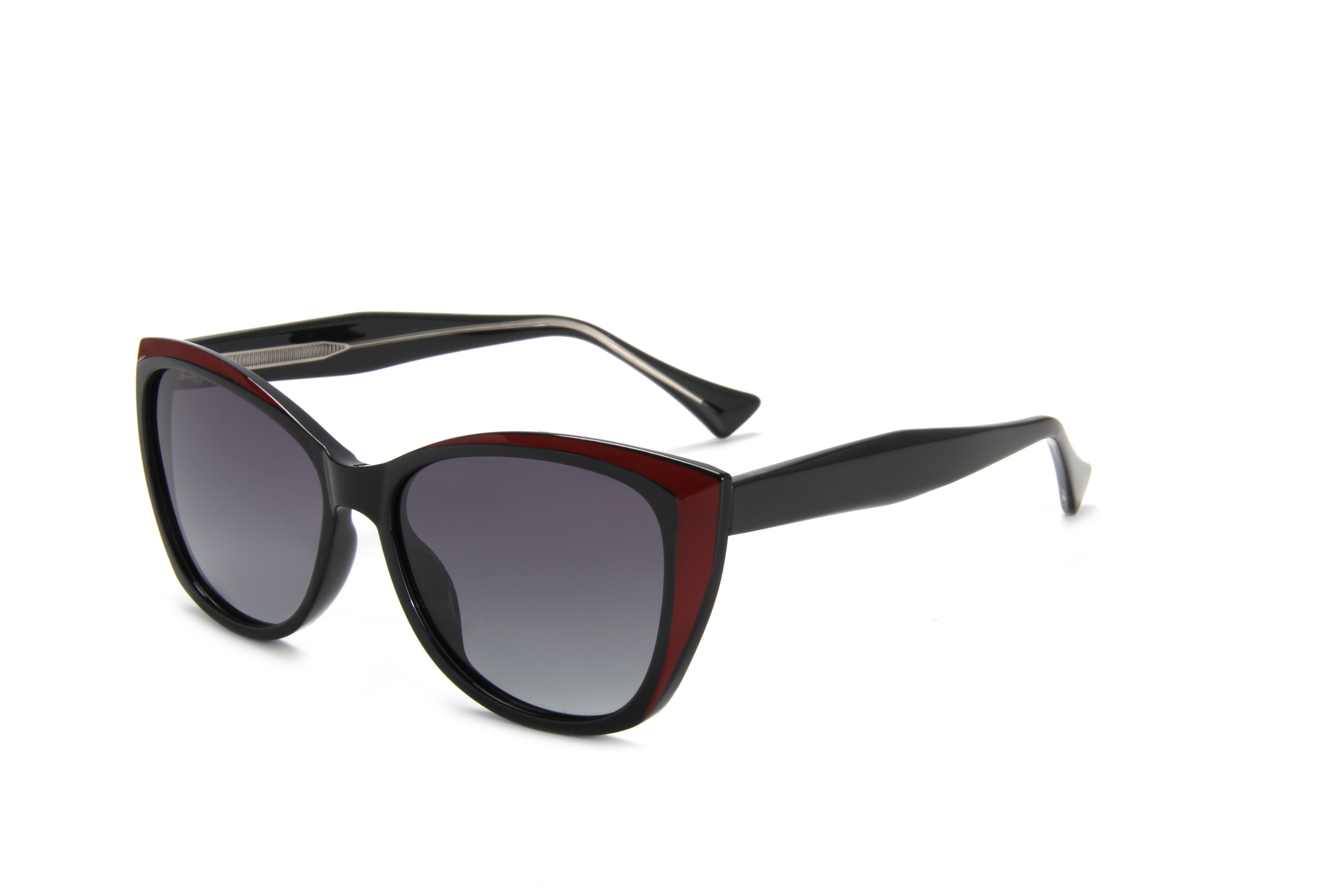 RIANOVA cat eye polarized sunglasses Patchwork Color Blocking Mirror Leg Pins 7015