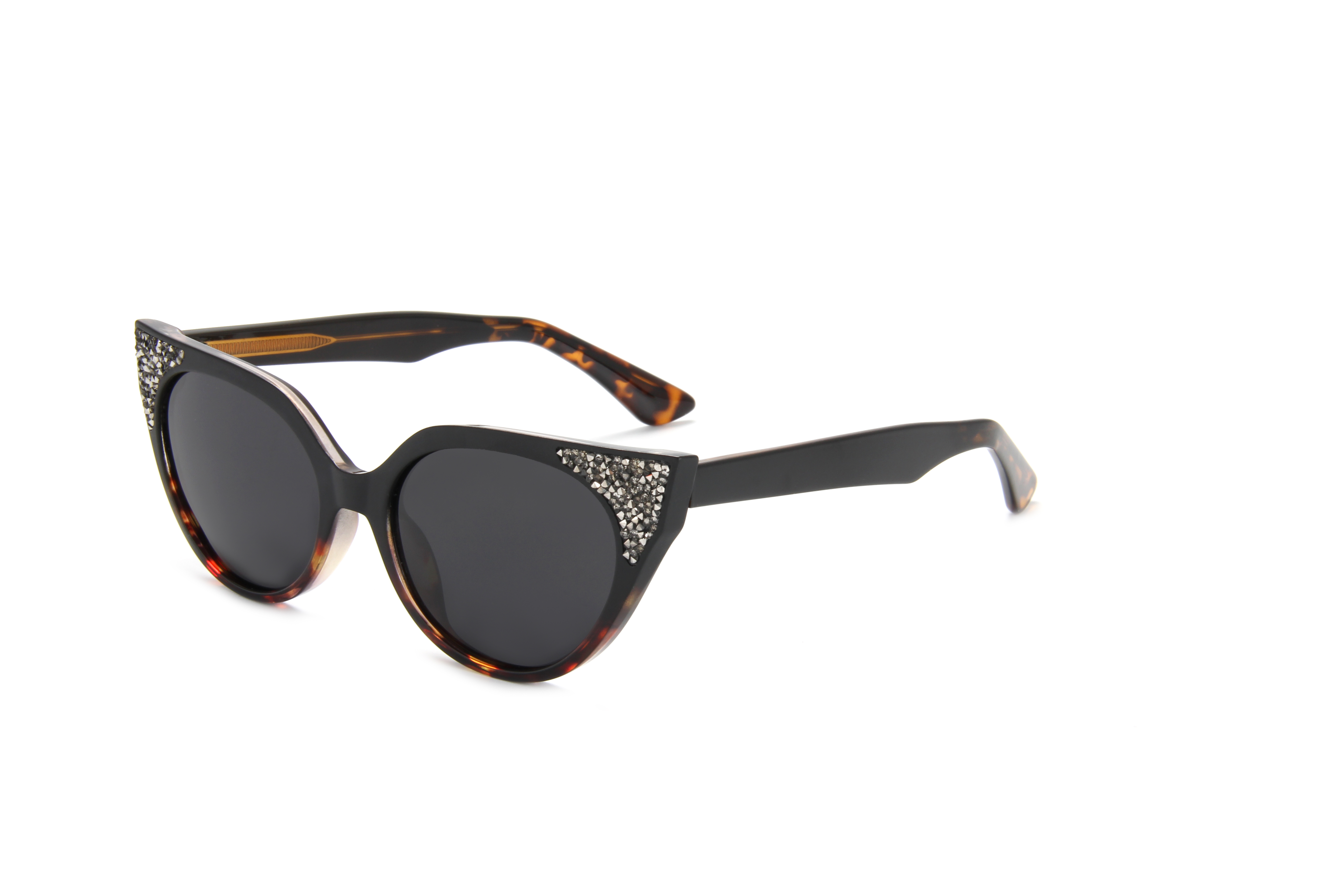 RIANOVA cat eye polarized sunglasses Tile Shimmering Mirror Leg Pin 7012