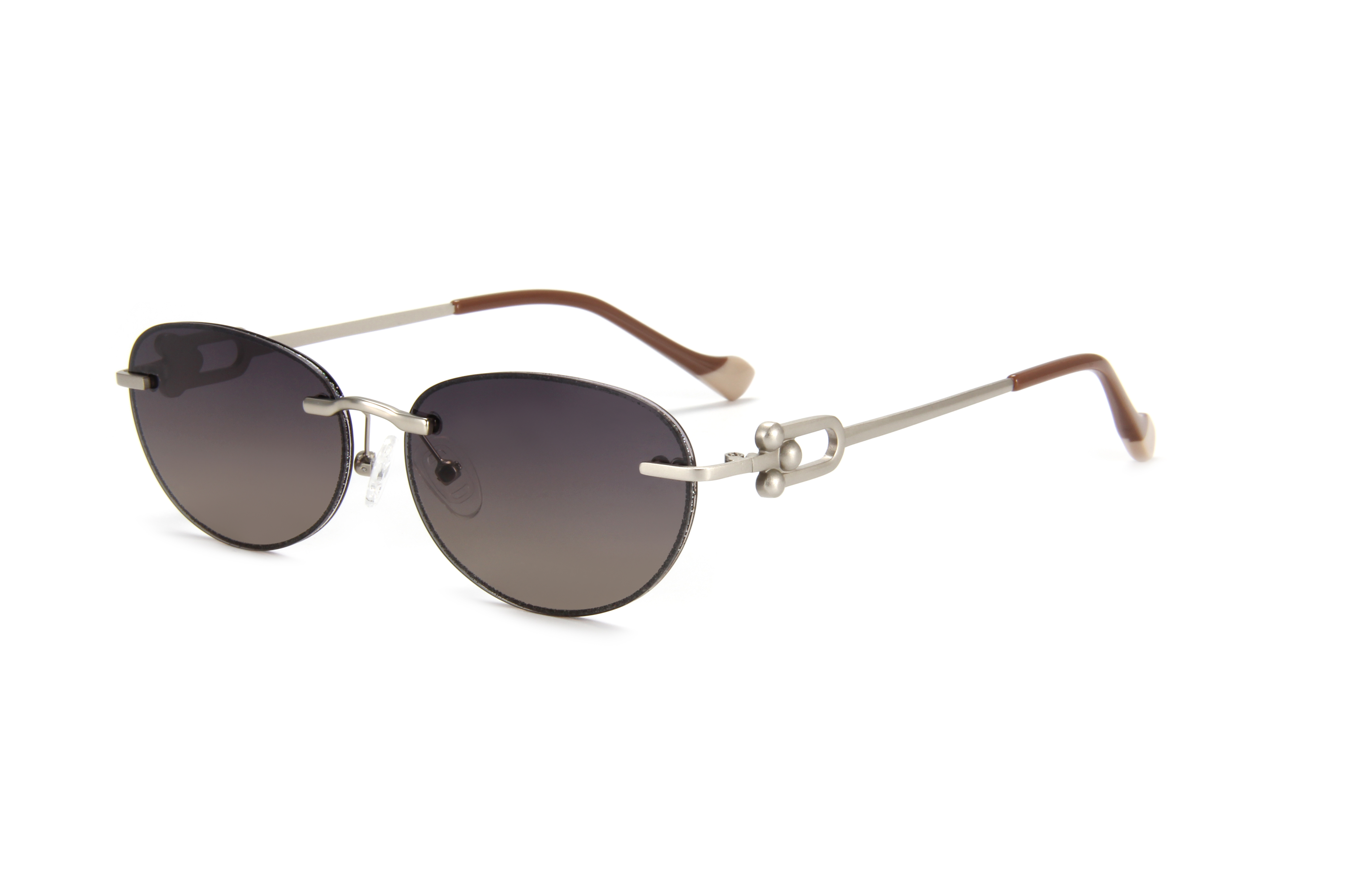 RIANOVA PC polarized sunglasses Elliptical lens inlaid with glitter sunglasses 6042