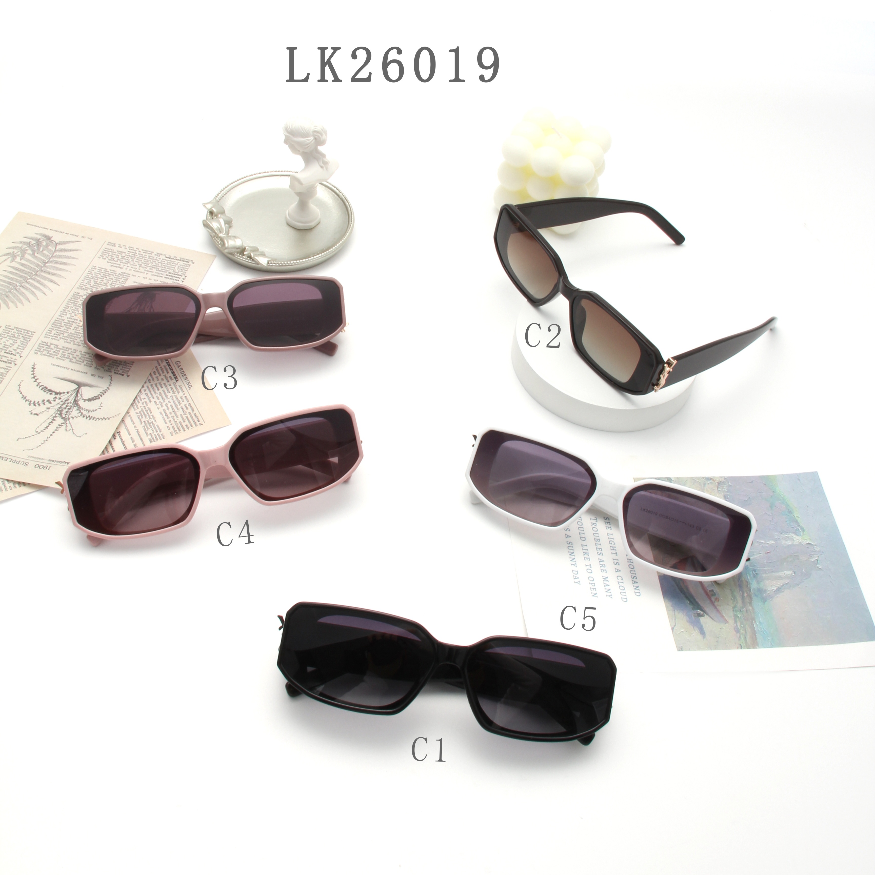 RIANOVA polarized sunglasses Elegant Sunglasses with Narrow Rim for women 26019