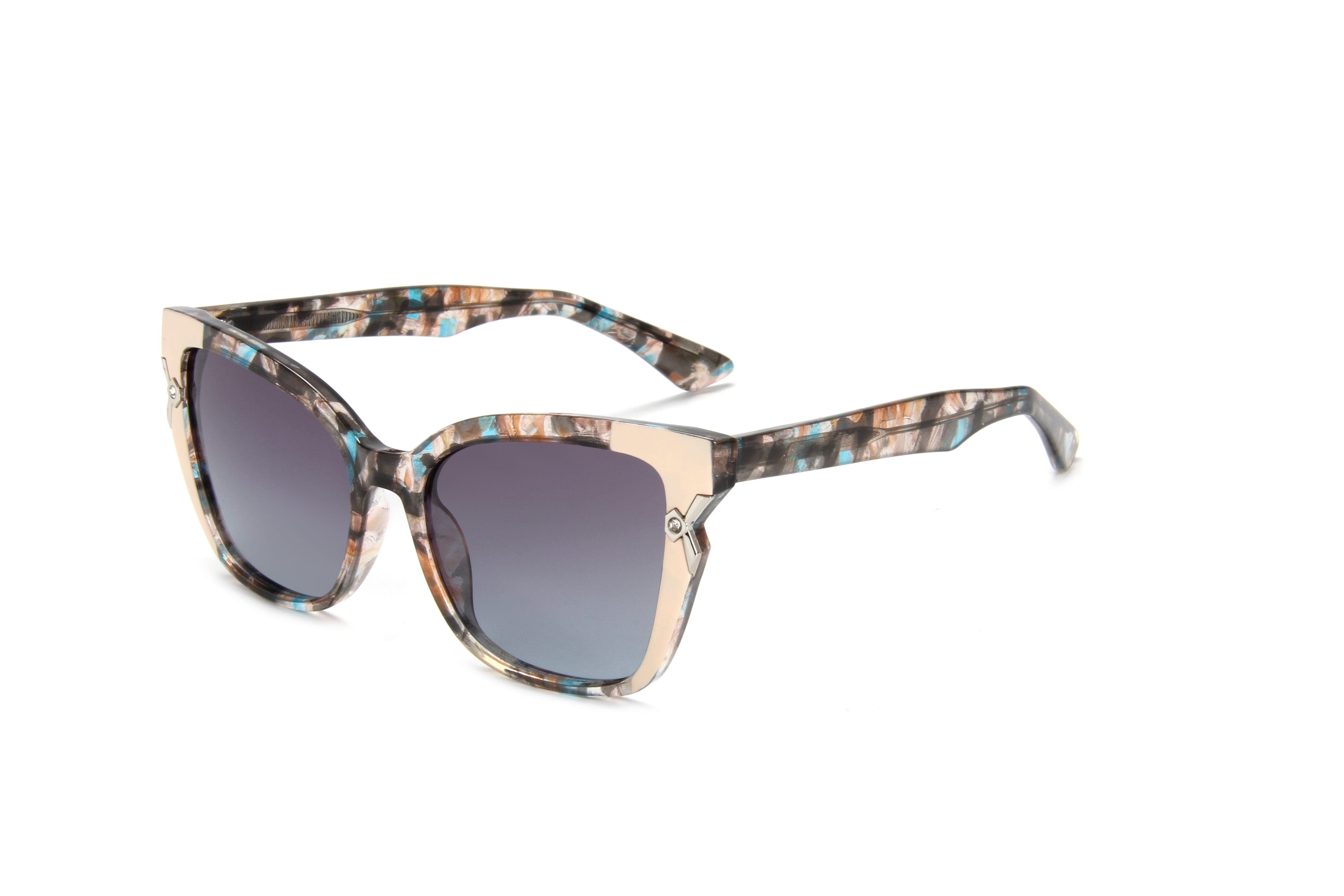 RIANOVA cat eye polarized sunglasses Diamond inlay Women's glasses Leg Pins 7014