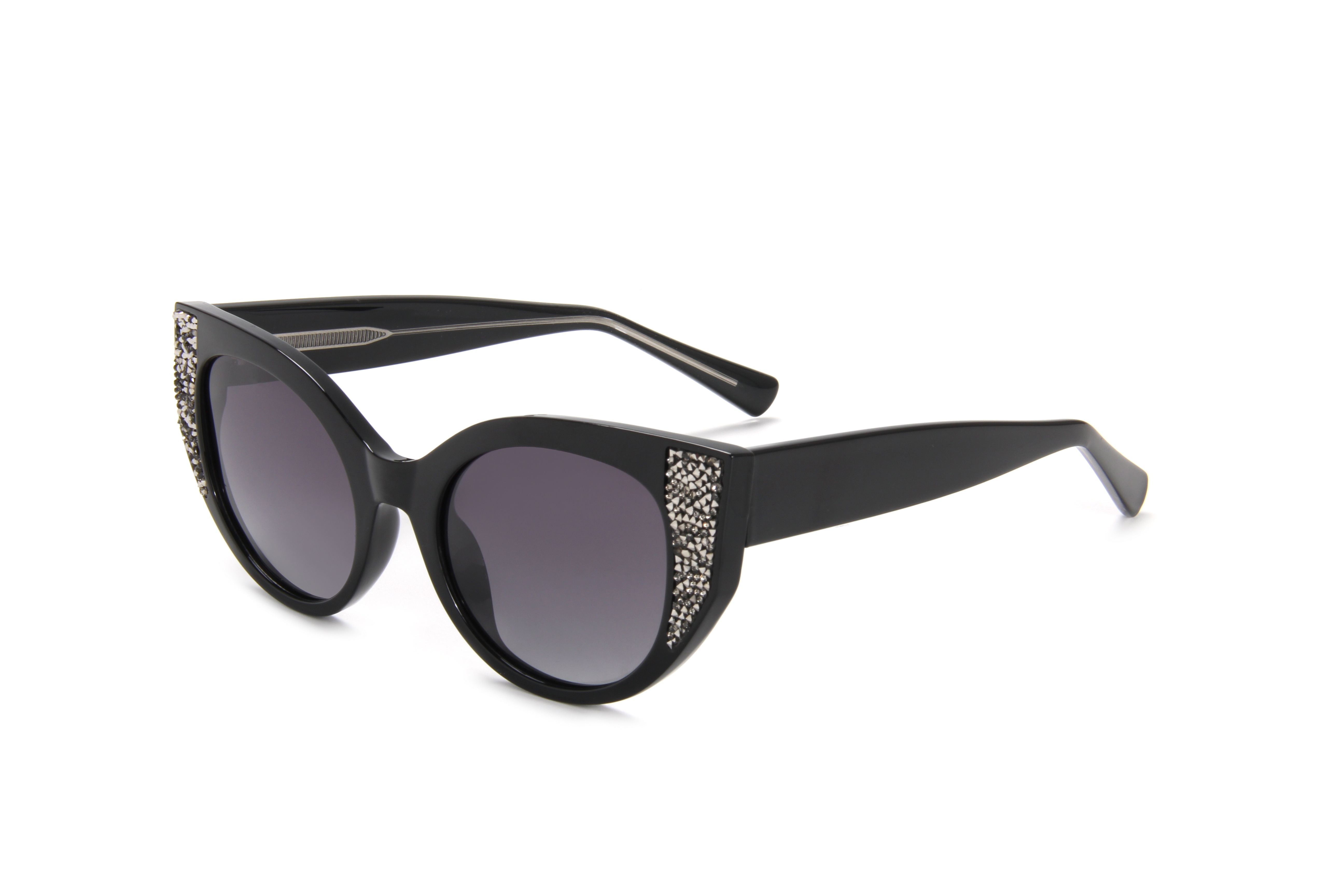 RIANOVA cat eye polarized sunglasses Diamond inlay Women's glasses Leg Pins 7010