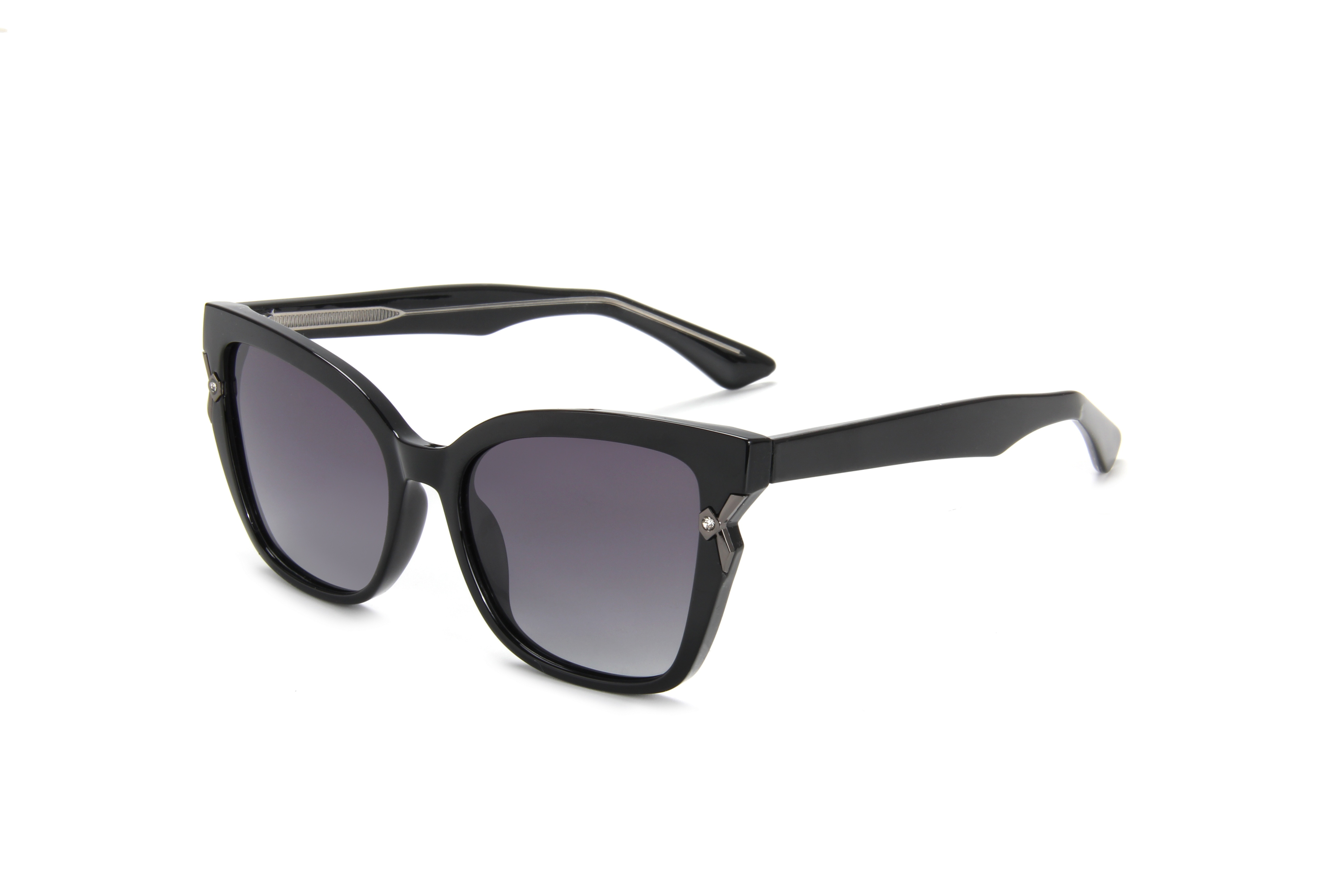 RIANOVA cat eye polarized sunglasses Diamond inlay Women's glasses Leg Pins 7014