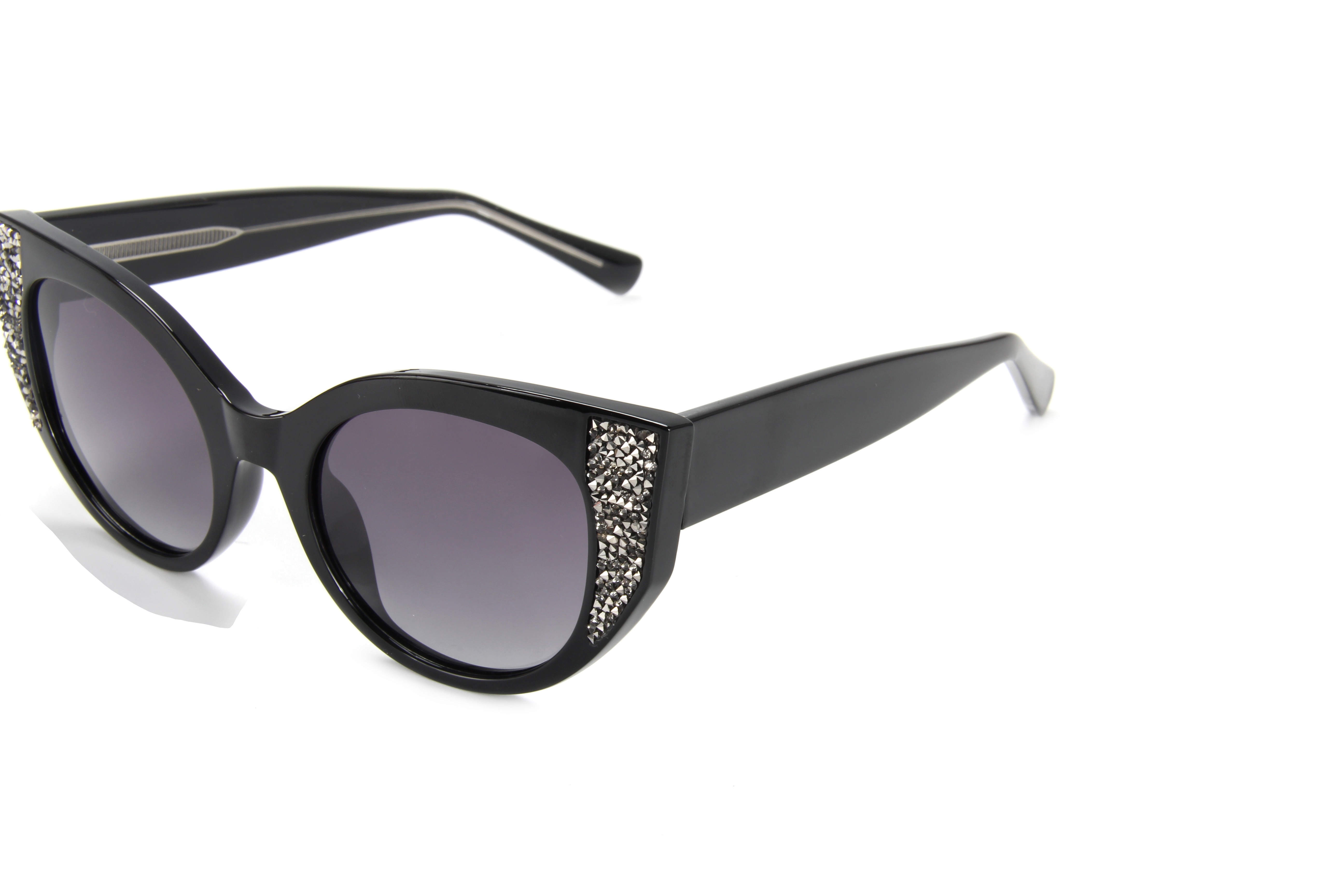 RIANOVA cat eye polarized sunglasses Diamond inlay Women's glasses Leg Pins 7010