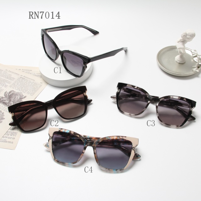 RIANOVA cat eye polarized sunglasses Diamond inlay Women's glasses Leg Pins 7014