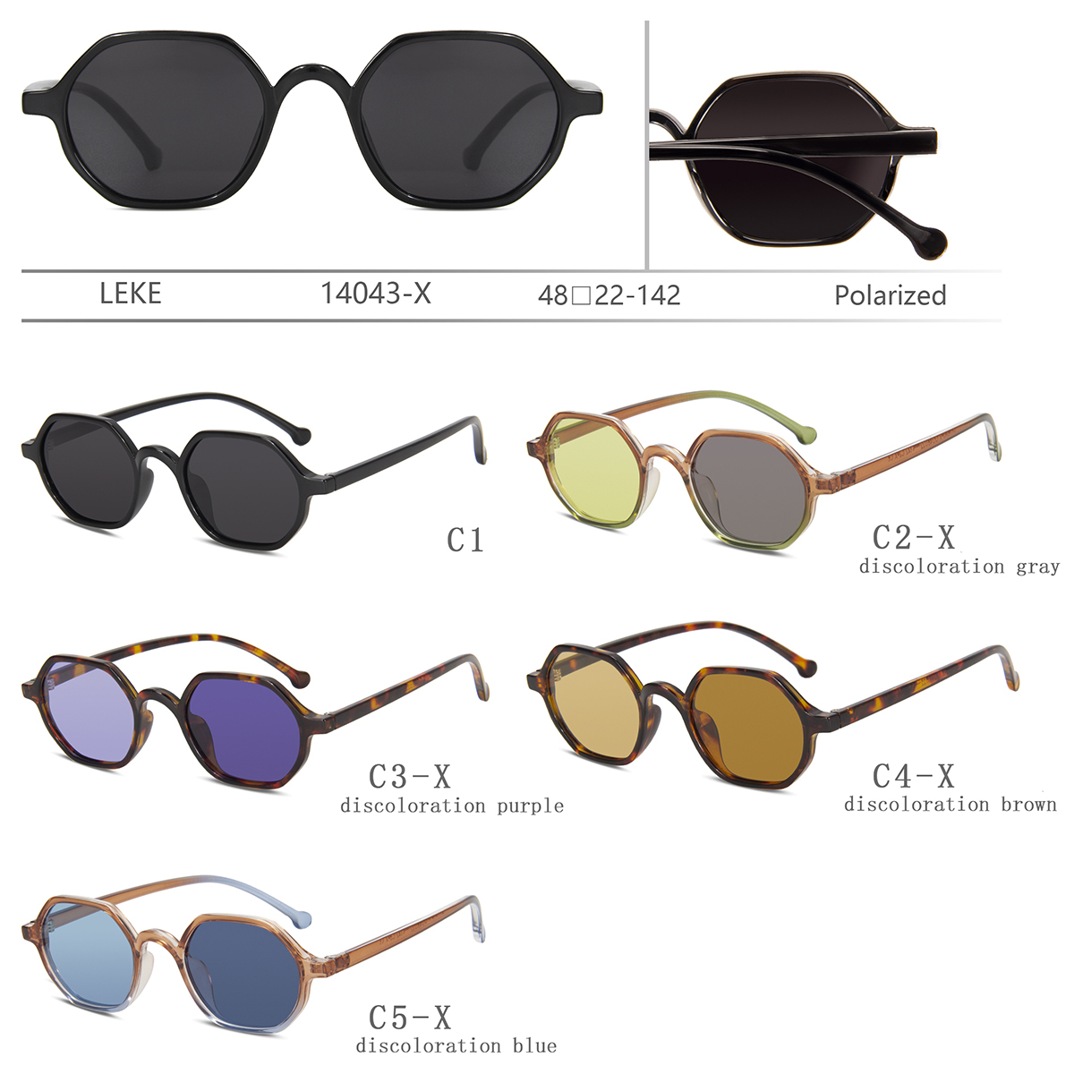 LEKE Photochromic polarized sunglasses Pc 14043