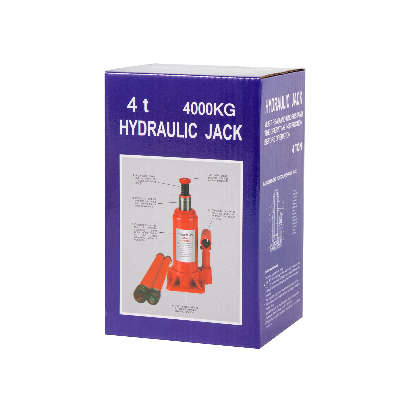 Bottle jack with safety valve