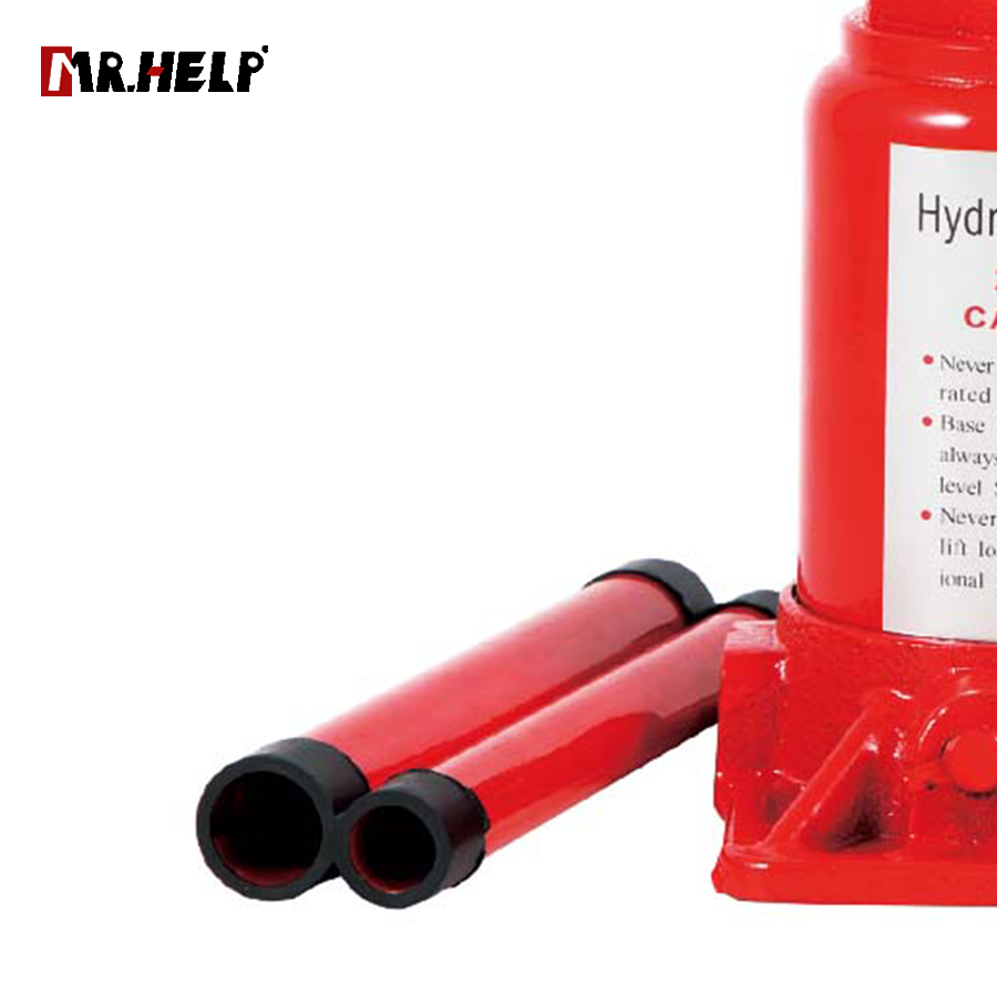 Hydraulic double ram bottle jack,  12T,  Lifting range: 240-600mm