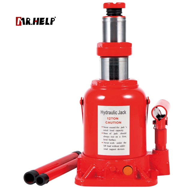 Hydraulic double ram bottle jack,  20T,  Lifting range: 248-598mm