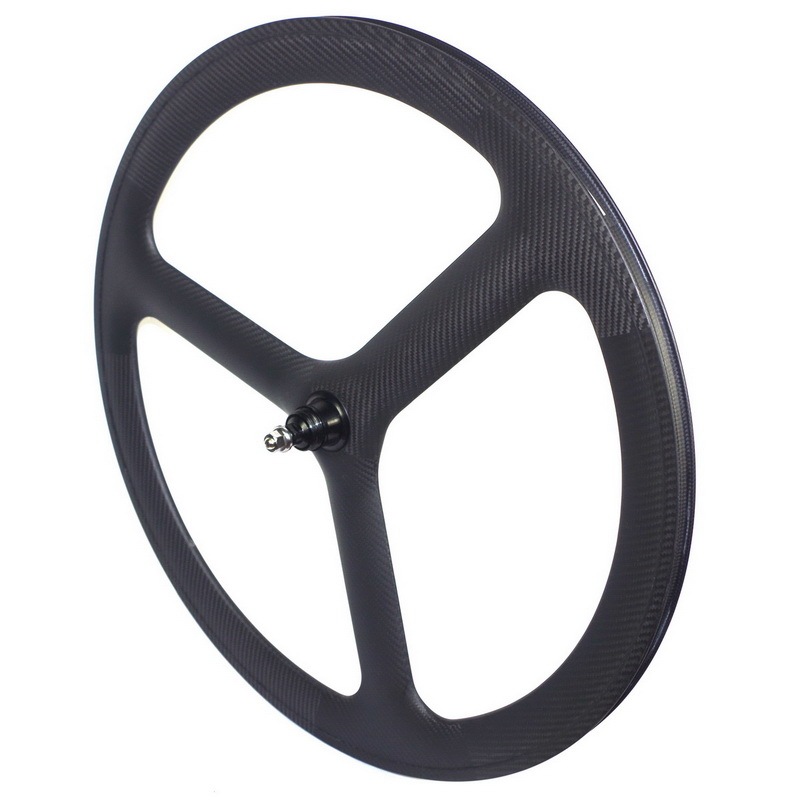 Tri spoke carbon track wheels fixed gear wheels 50mm profile