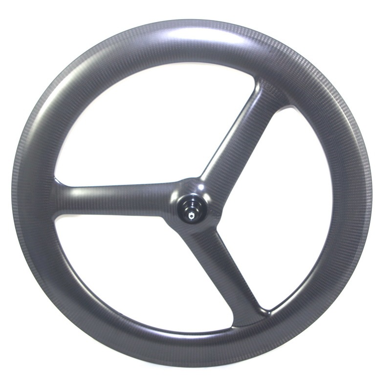 Light weight Tubeless tri spoke carbon wheels 27mm width tt bike wheels