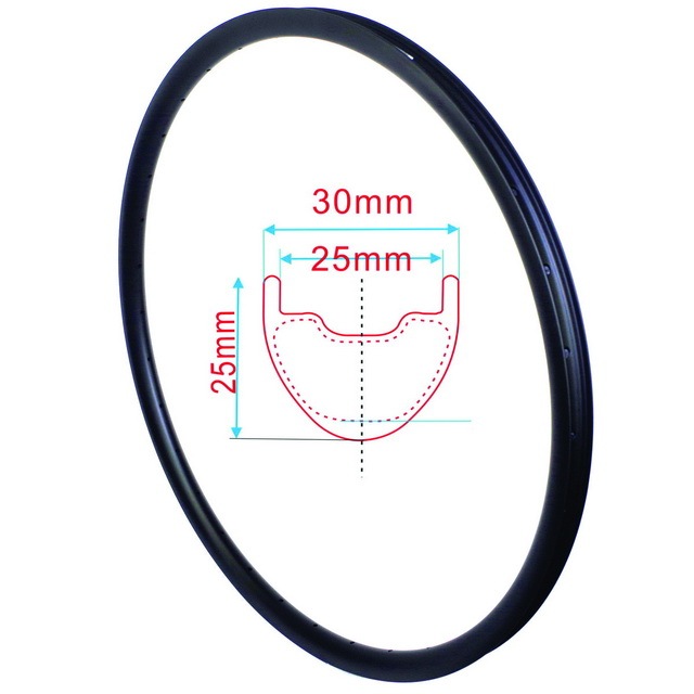 29ER Carbon Rims 30mm Width 25mm Depth Tubeless Ready