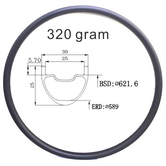 Super Light MTB Carbon Rims 29er 30mm Width 25mm Depth Tubeless Ready