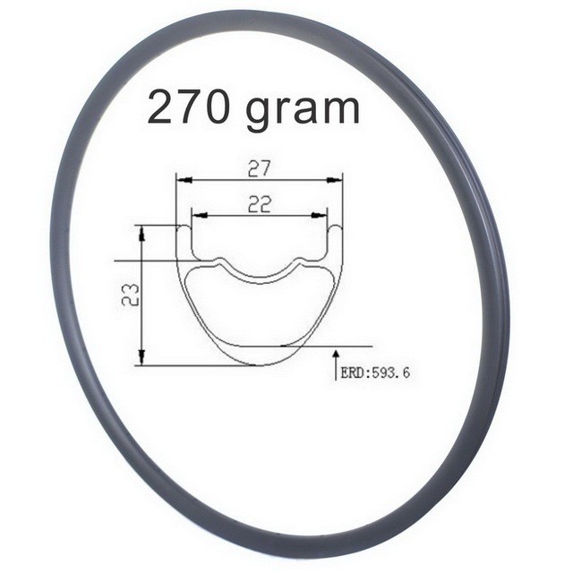 Cross Country 29ER MTB Carbon Rims Super Light 27mm External Width 22mm Internal Width