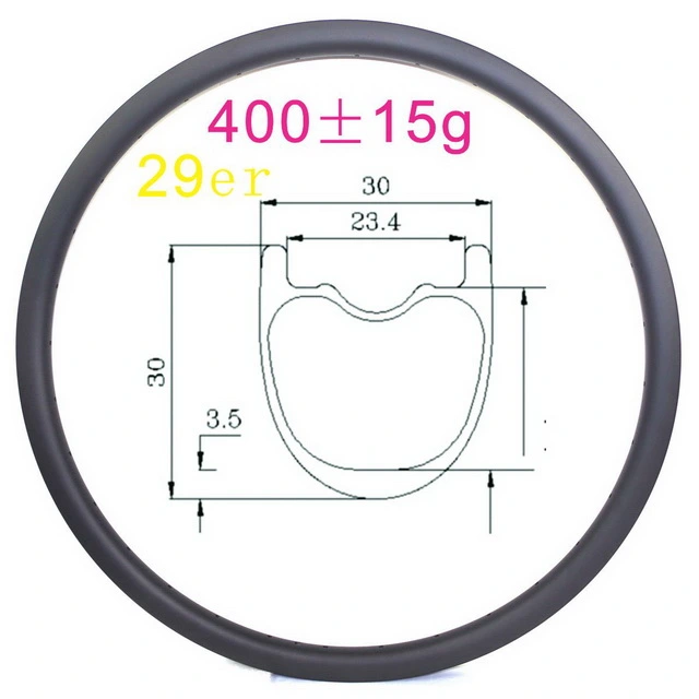 29ER MTB Carbon Rims 30mm Width 30mm Depth Tubeless