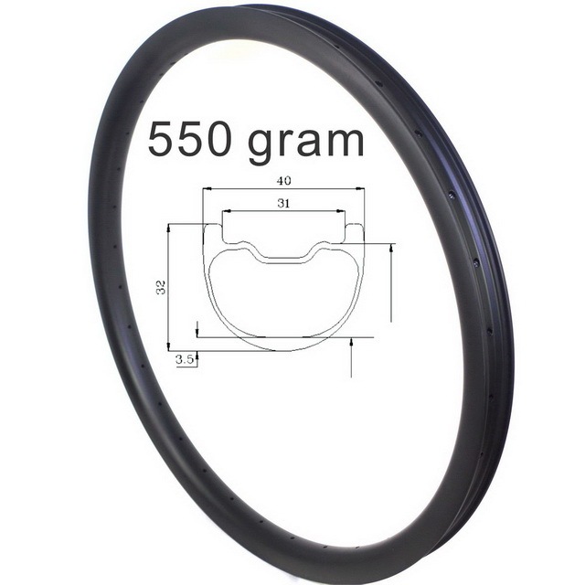 26ER DH carbon rims  650B down hill mountain bike rims 40mm width 32mm depth