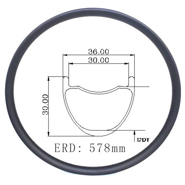 29ER Ebike carbon rims 36mm width carbon mtb rims tubeless