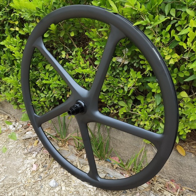 Timetec 700C 5 Spoke Gravel Carbon Wheels Disc Brake Centerlock 6 Bolts Tubeless Ready