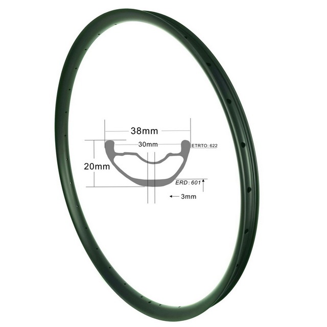 29ER 20mm Profile MTB Carbon Rims 38mm Width Super Light