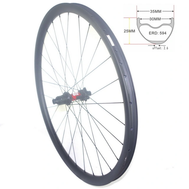 Super Light Asymmetrical MTB Carbon Wheels 29ER 35mm Width 25mm Depth Toray T800 11S 12S Mountain Bike Wheels