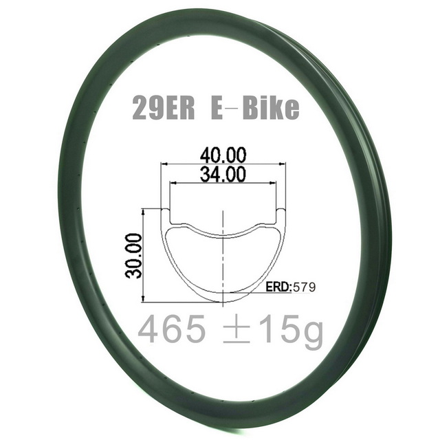 29ER All Mountain E-Bike Carbon Rims 40mm Width