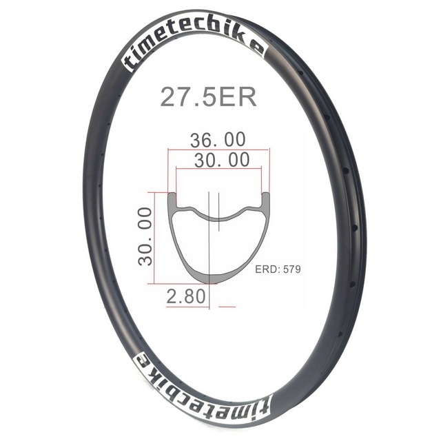 27.5ER carbon rims 36mm width asymmetrical light mountain bike rims