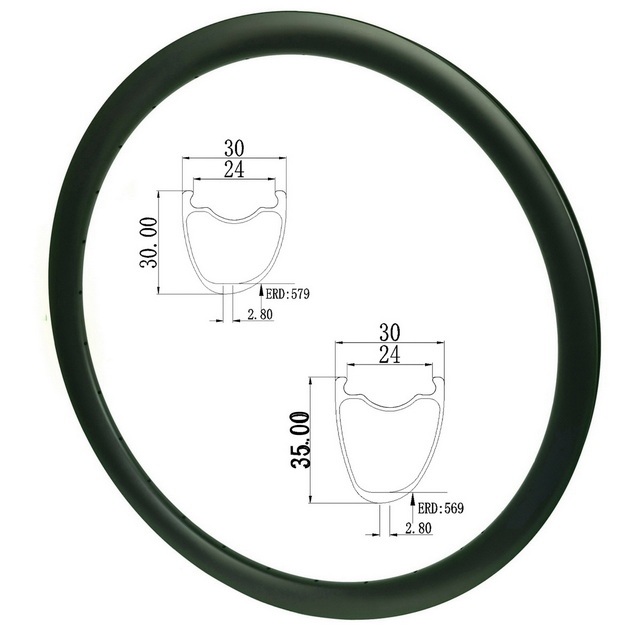 29ER Asymmetrical Gravel Road Bike Carbon Rims Super Light 30mm External Width 30mm 35mm Profiles