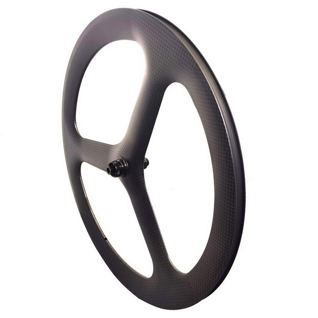 700C Ultra Light Tri Spoke Carbon Wheels Tubeless Tubular 25mm Width Disc Brake