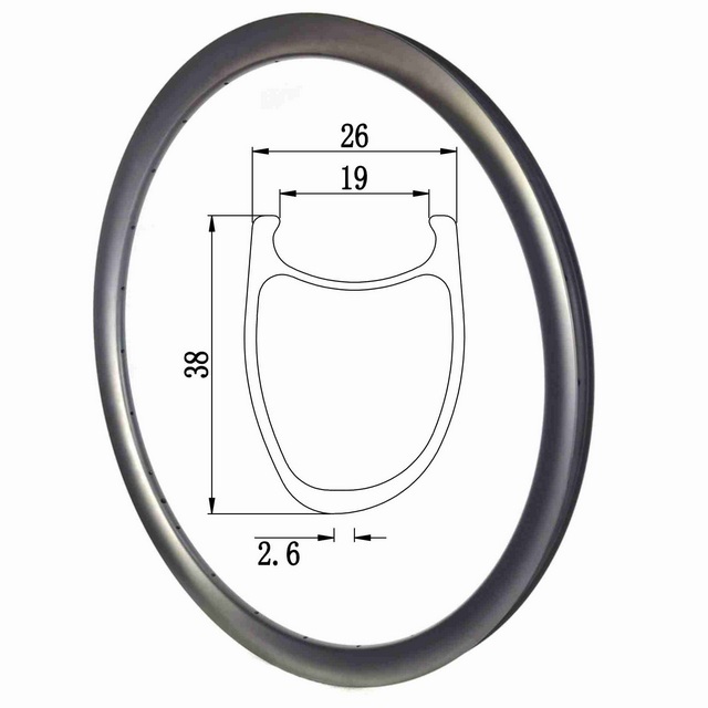 Ultra Light Asymmetric Road Carbon Rims 38mm 50mm Profile 26mm Width Tubeless Clincher Tubular Disc Brake