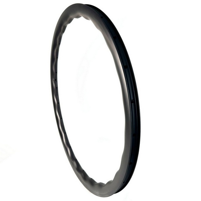 700C Gravel Road Carbon Rims Wave Shape 28mm Width Asymmetrical Super Light Tubeless With Hook