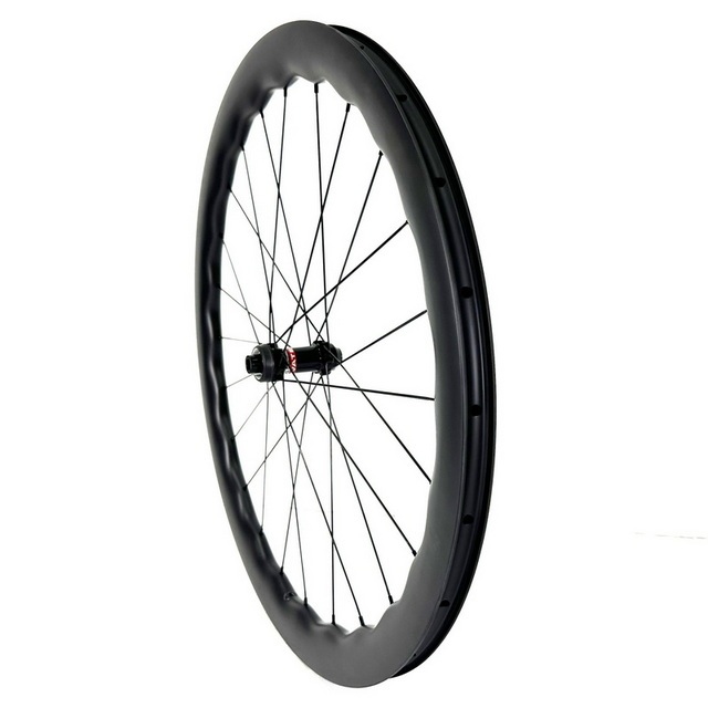 700C Wave Design Asymmetrical Road Gravel Bike Carbon Wheels Super Light Toray T800 Center Lock 35mm 40mm 45mm 50mm
