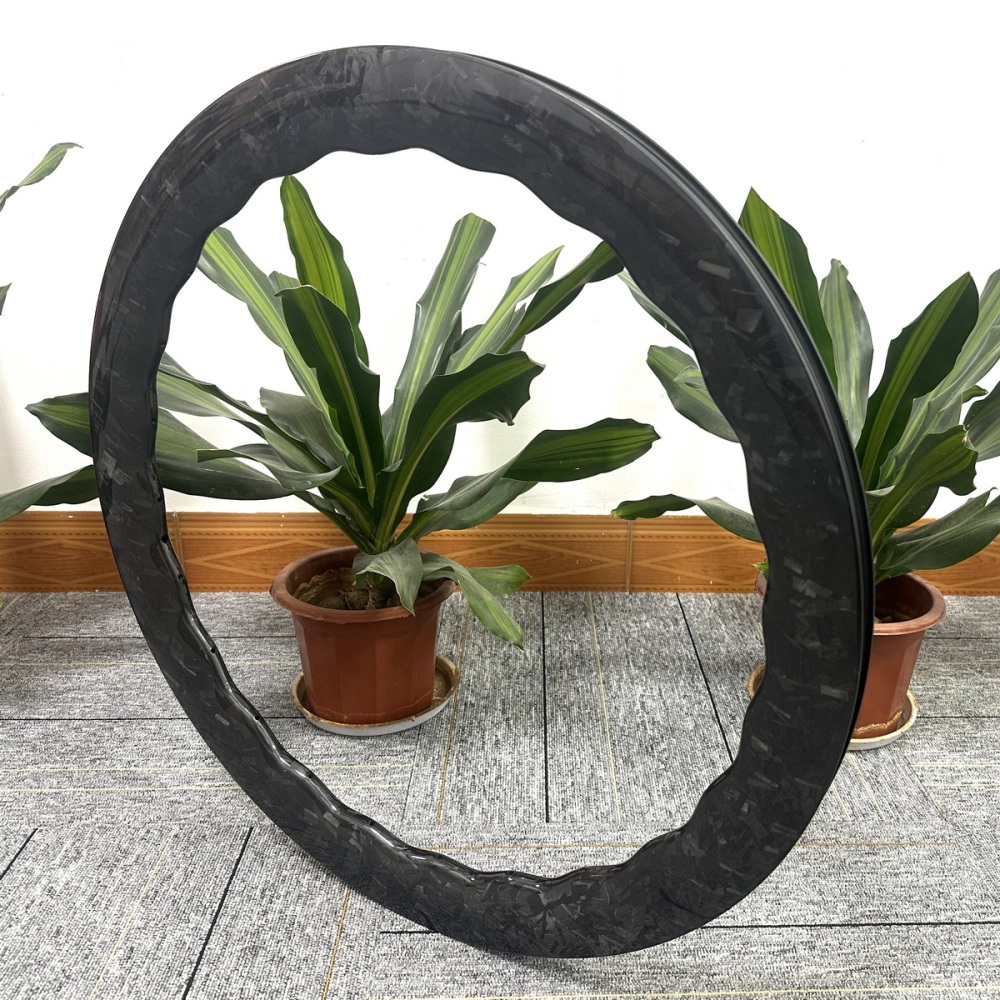700C Gravel Road Carbon Rims Wave Design 28mm External Width  Forged UD Carbon Weave Super Light Tubeless 40-45 mm, 45-50mm 55-60mm