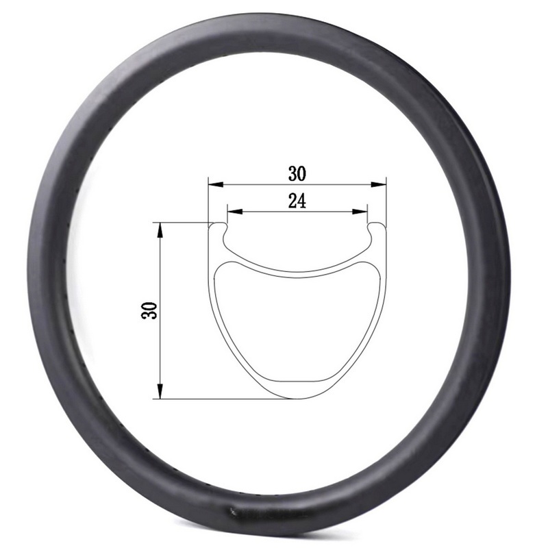20 Inch BMX 406 Carbon Rims 30mm Width Clincher 30mm Profile
