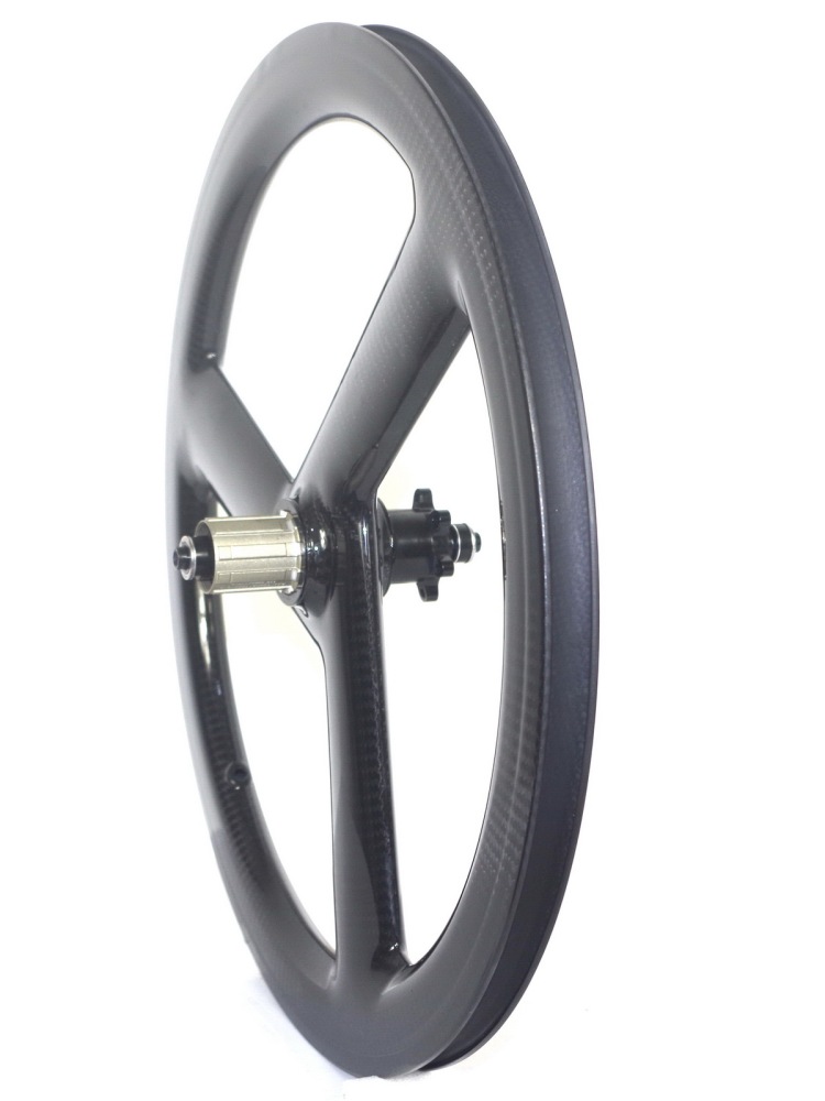 Tri Spoke 20 Inch Bicycle 451 Carbon Wheelset BMX Folding Bike Wheels Disc Brake Clincher 9 10 11 Speed