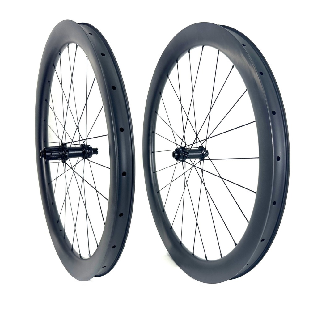 700C Super Light 32mm internal Width Gravel Carbon Wheels 49mm 54mm 59mm 64mm Profiles Tubeless Center Lock Shimano HG Sram XDR