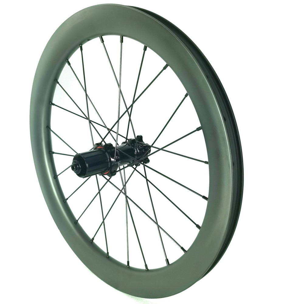 20 Inch Folding Bike Carbon Wheels Tubeless Compatible With Clincher 26mm External Width 38MM 45MM Height  Disc Brake