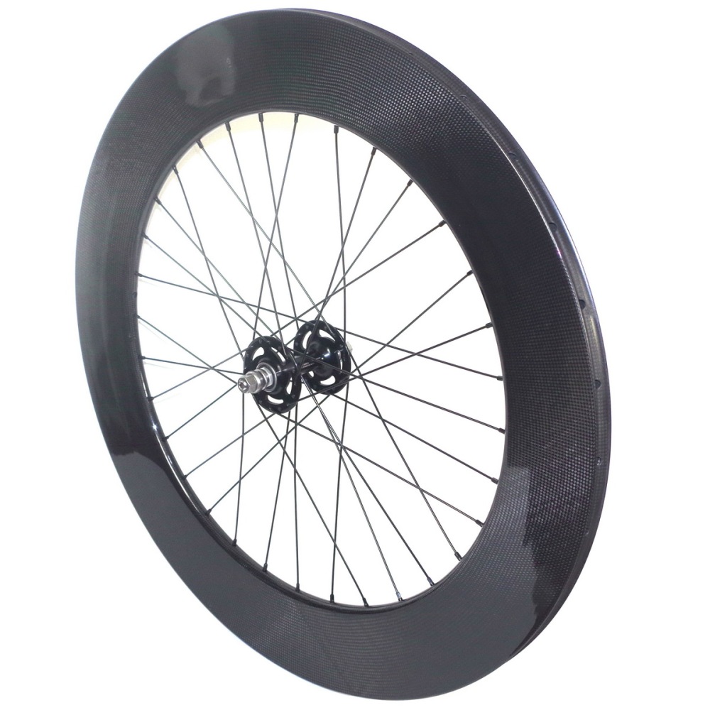 700C Track Bike Carbon Wheels Fixed Gear Carbon Wheelset  50mm 60mm 88mm Profile 23mm External Width Clincher Flipflop Hub