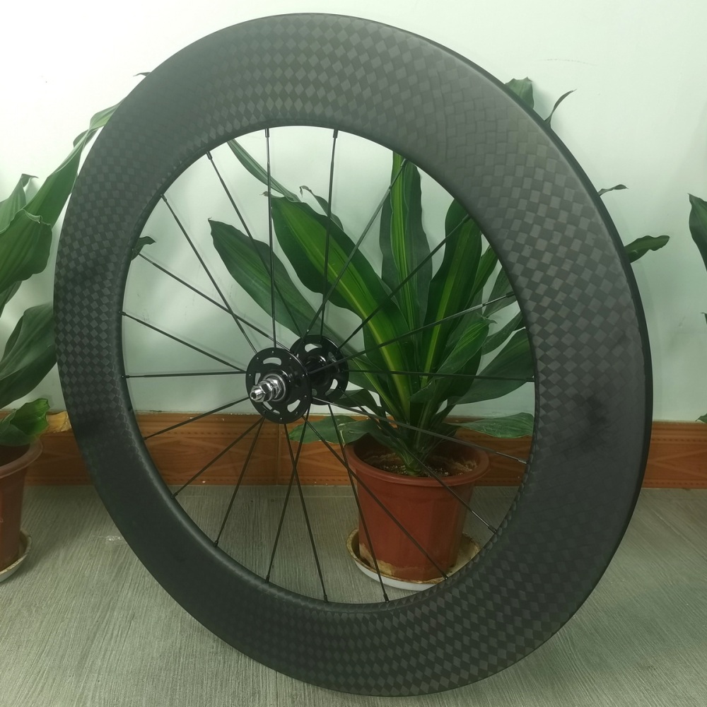 700C Track Bike Carbon Wheels Fixed Gear Carbon Wheelset  50mm 60mm 88mm Profile 23mm External Width Clincher Flipflop Hub