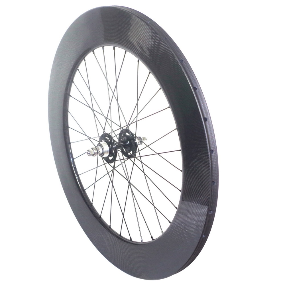 700C Track Bike Carbon Wheels Fixed Gear Carbon Wheelset  50mm 60mm 88mm Profile 23mm External Width Clincher Flipflop Hub
