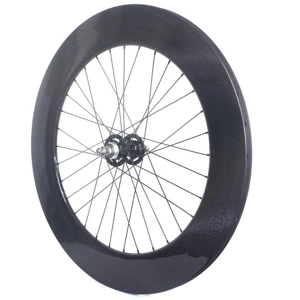 700C Track Bike Carbon Wheels Fixed Gear Carbon Wheelset  50mm 60mm 88mm Profile 23mm External Width Clincher Flipflop Hub