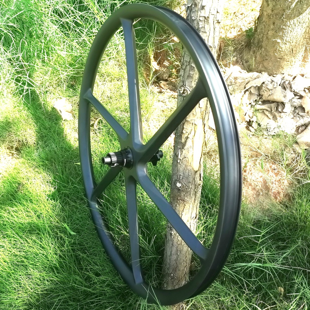 29ER 6 Spoke MTB Carbon Wheels 31MM inner Width XD, HG,MS Ratchet Hub Mountan Bke Wheels Through Axle Boost