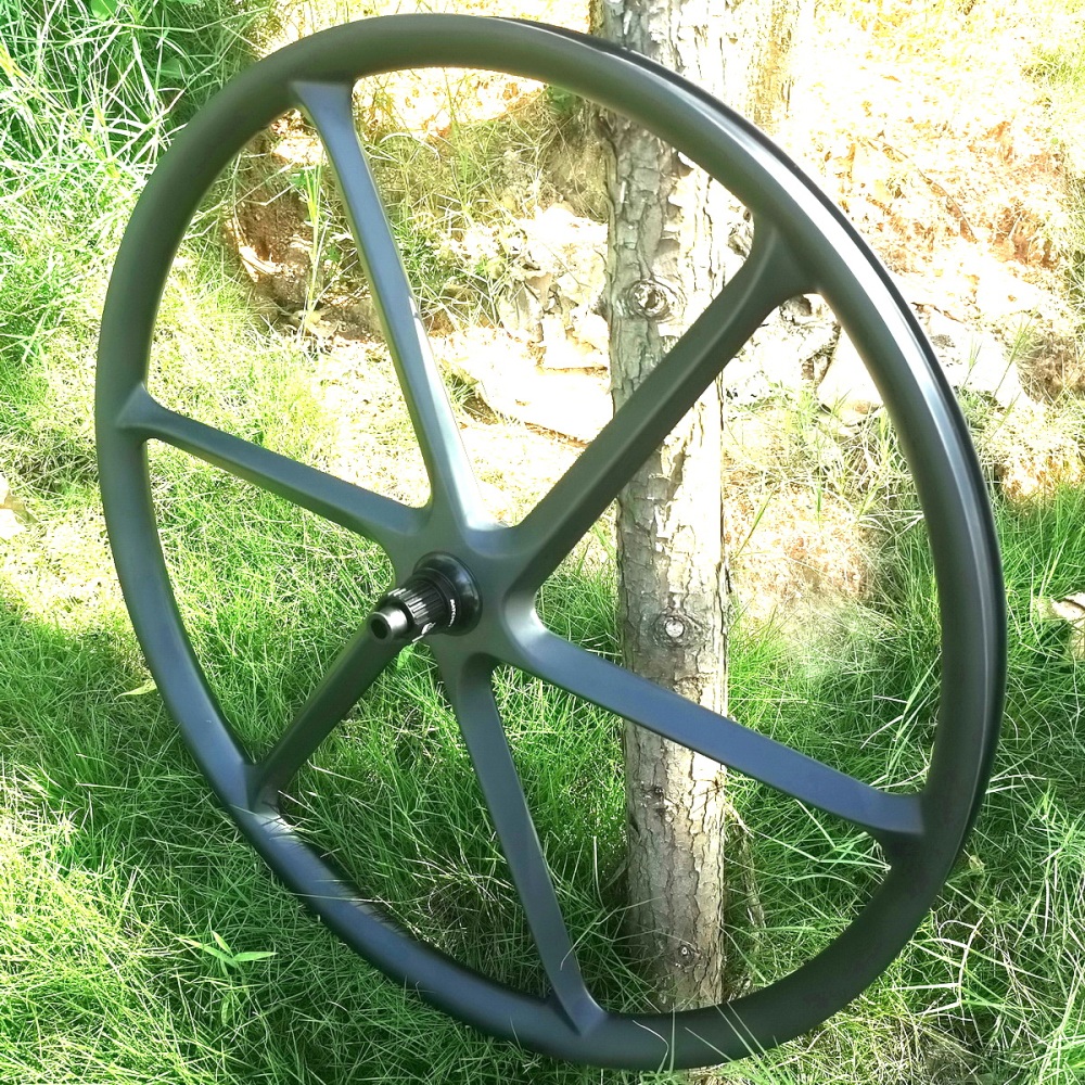 29ER 6 Spoke MTB Carbon Wheels 31MM inner Width XD, HG,MS Ratchet Hub Mountan Bke Wheels Through Axle Boost