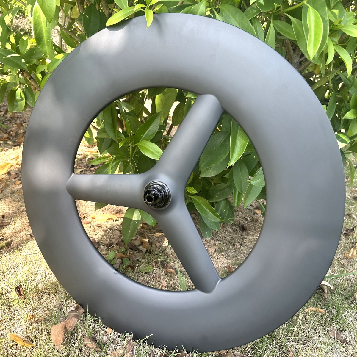 700C TrI Spoke Carbon Wheels 120mm Depth 28MM External Width Tubeless Ready Disc Brake Center lock HG XDR TT Iron Man