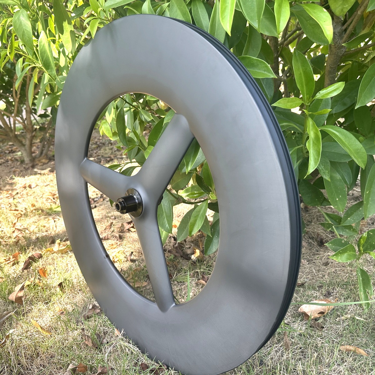 700C TrI Spoke Carbon Wheels 120mm Depth 28MM External Width Tubeless Ready Disc Brake Center lock HG XDR TT Iron Man