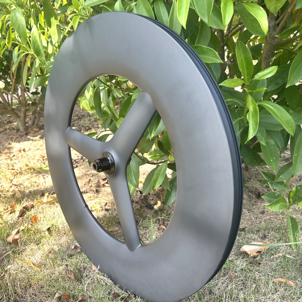 700C TrI Spoke Carbon Wheels 120mm Depth 28MM External Width Tubeless Ready Disc Brake Center lock HG XDR TT Iron Man