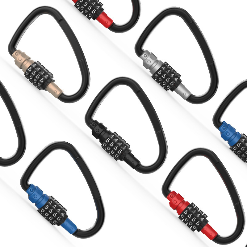 Heavy Duty Carabiner Clips with 4-Digit Combination Locks