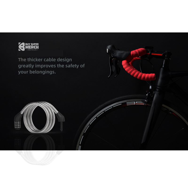Bike Cable Lock, Combination Bicycle Lock, Cable Lock for Outdoor Equipment