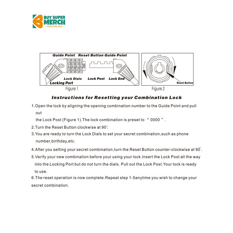 Bike Cable Lock, Combination Bicycle Lock, Cable Lock for Outdoor Equipment